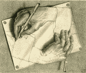 hands drawing hands