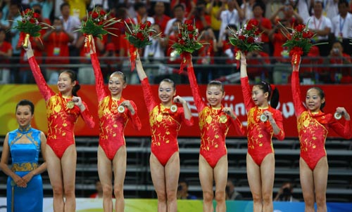 China wins women's gymnastics team gold